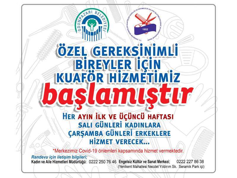Hairdresser service for individuals with special needs from odunpazarı