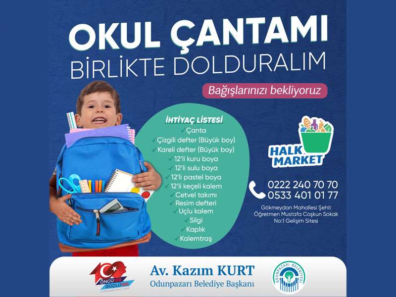 Halk market çocuklara kırtasiye yardımı yapmak için çağrıda bulundu