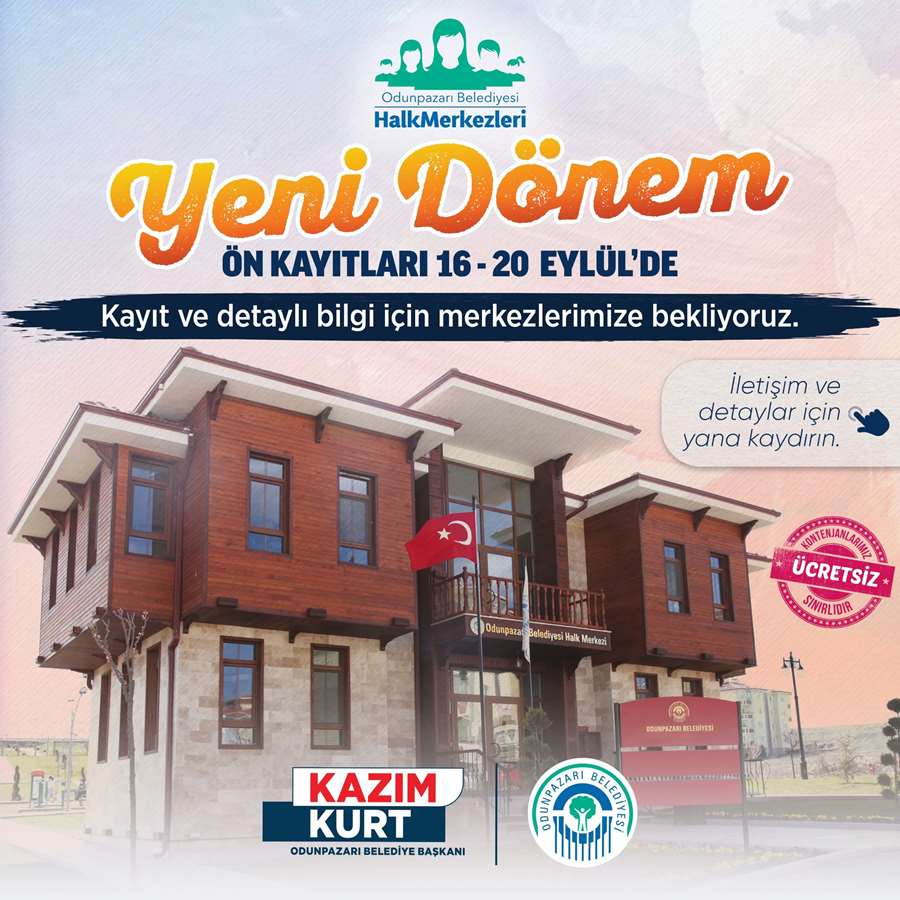 Odunpazarı’nda halk merkezleri atölyelerine ön kayıtlar başlıyor