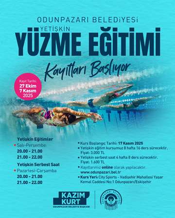 2025-2026 Sezonu 2. Dönem Odunpazarı Belediyesi Yetişkin Yüzme Kursu Ön Kayıtlarımız Başlamıştır.